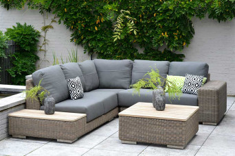 Kingston Loungeset Wicker Teakhout 4 Seasons Outdoor